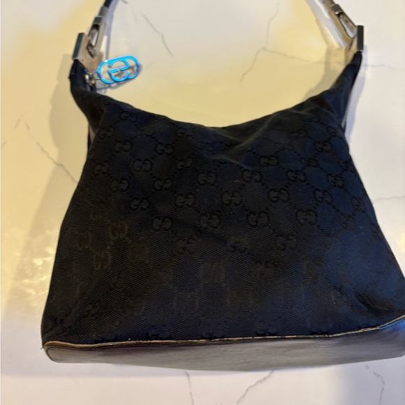 Vintage Authentic Gucci GG monogram canvas black leather shoulder bag/Tom Ford🌟 - Picture 2 of 16